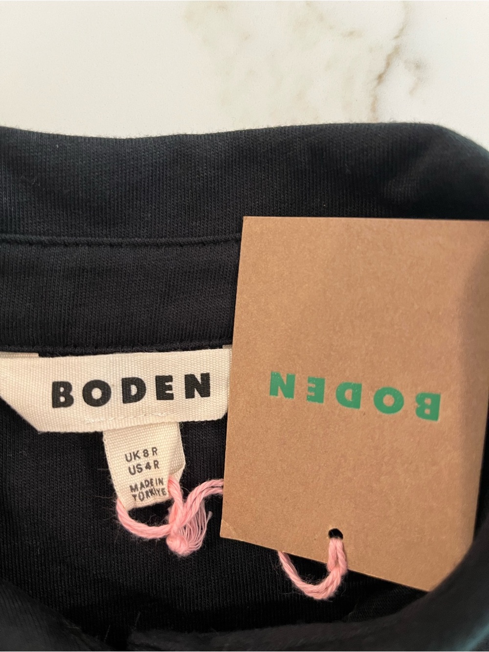Boden NEW Black Honor‎ Short Belted Jersey Shirt Dress size 4 NWT - Picture 2 of 10